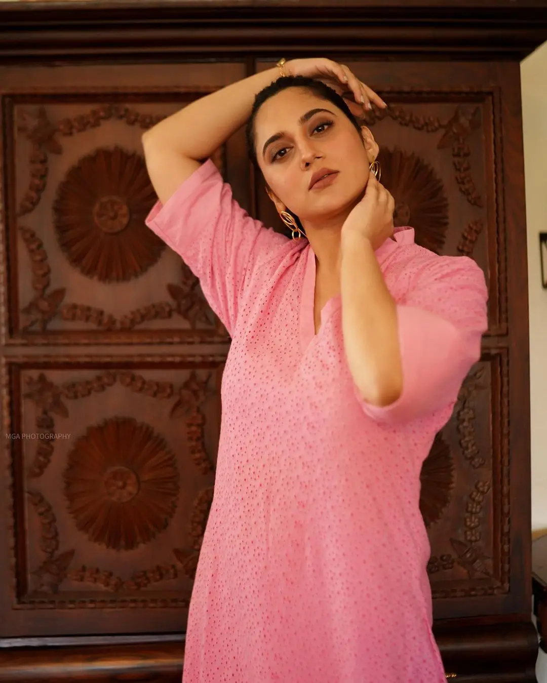 Indian Actress Miya George Photoshoot in Pink Gown